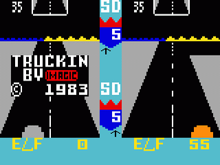 Truckin' title screen for Intellivision